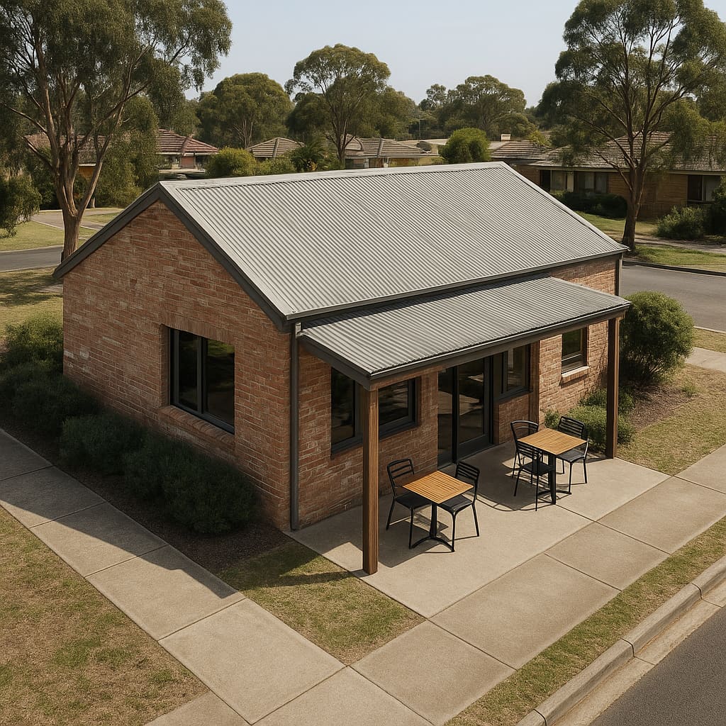 Exterior of a casual restaurant in a suburban Australian setting